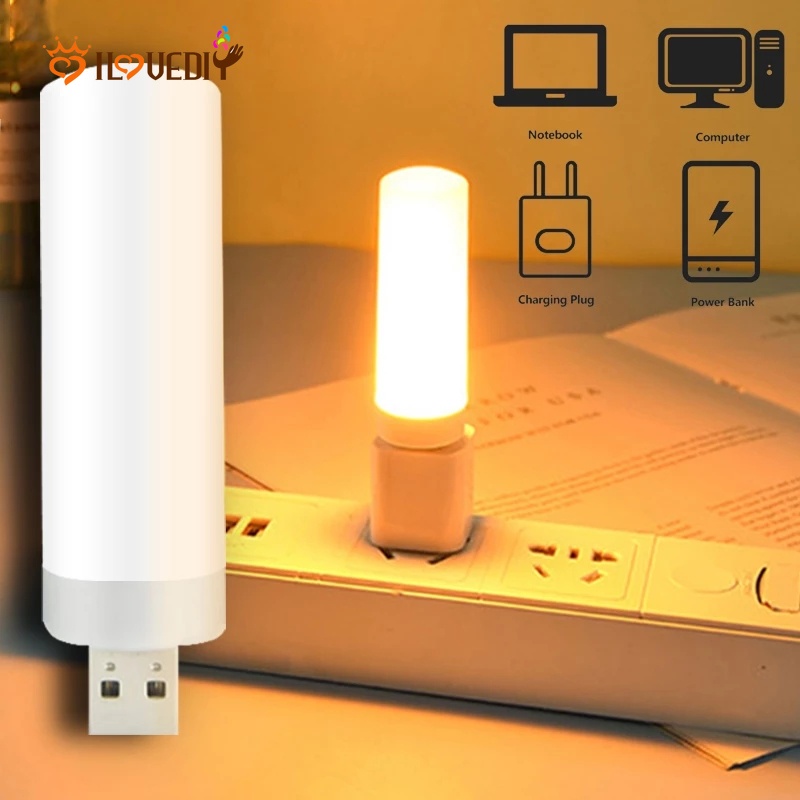 Lampu Atmosfir LED Usb Model Lilin Untuk Power Bank / Camping