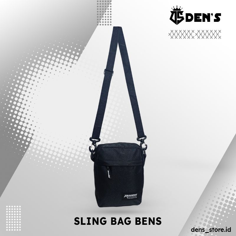 Tas Selempang Pria Kasual Polos Hitam Slempang Cowok Keren Slingbag Bahu Pria