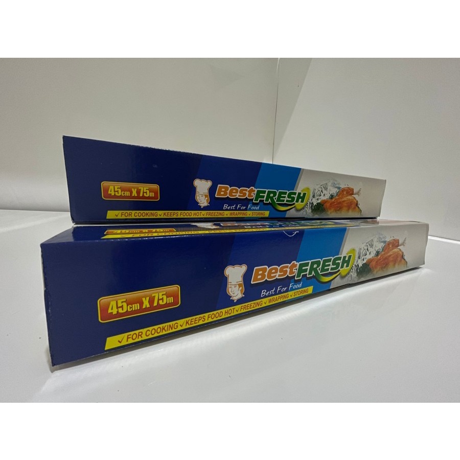 ALUMINIUM FOIL ROLL BEST FRESH FOR FOOD - SIZE 45 cm X 75 meter