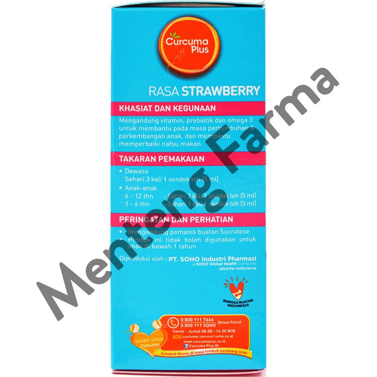 Curcuma Plus Sharpy Rasa Strawberry 60 mL - Suplemen Pertumbuhan dan Penambah Nafsu Makan Anak