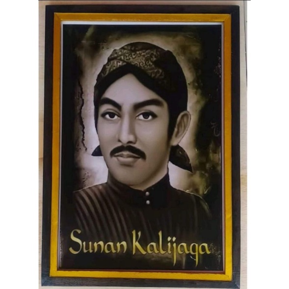 lukisan cetak Sunan Kalijaga plus pigura uk.65x45