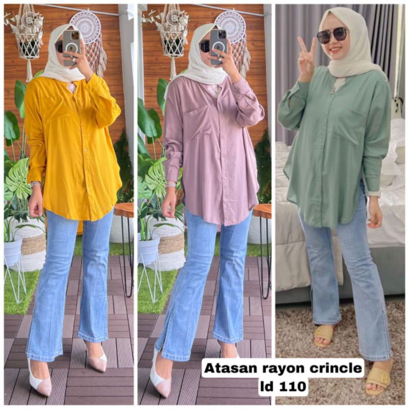 Kemeja Rayon Crinkle Airflow / Kemeja Jumbo 2703