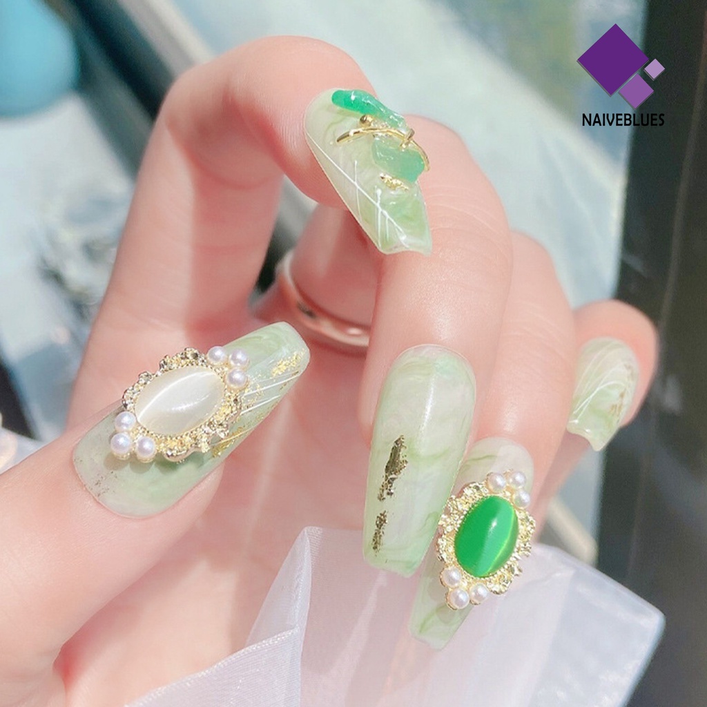 Naiveblue &gt; 5Pcs / Set Berlian Imitasi Mata Kucing Untuk Dekorasi Nail Art DIY