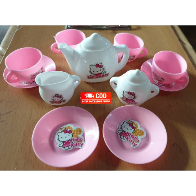 Mainan Teko Cangkir Gelas Piring 1set Mini Hello Kitty / Frozen - WH090