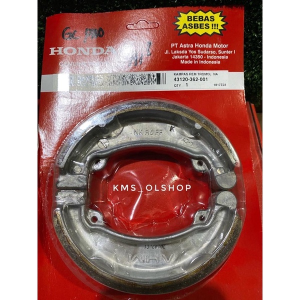 Kampas Rem Tromol Belakang GL Pro Max Neotech Megapro Tiger lama Asli Honda 43120-362-001