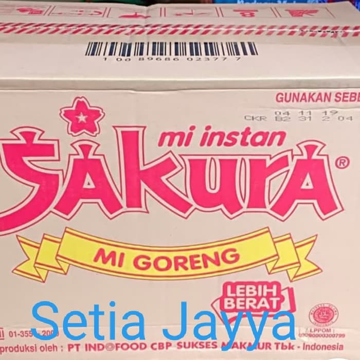 

Mie SAKURA : Mie Goreng 1 Karton Isi 40 Bungkus