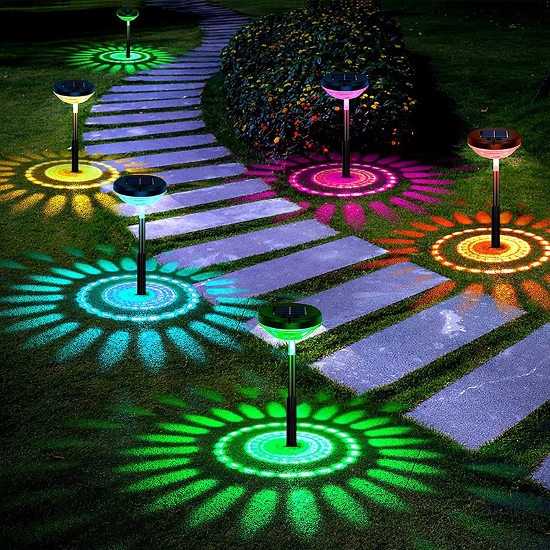 Lampu Taman 2 Mode Tenaga Surya Berubah Warna RGB Untuk Dekorasi Outdoor