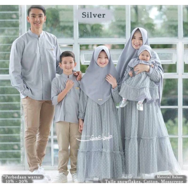 gamis tile couple ayah ibu anak sarimbit keluarga modern