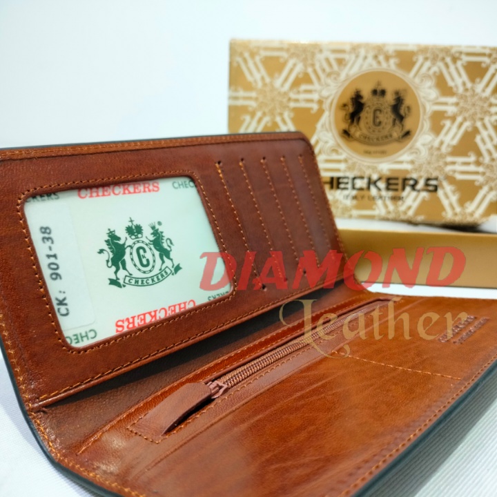 Dompet Checkers Ori Model Panjang Kulit Sapi Asli Import CK 38