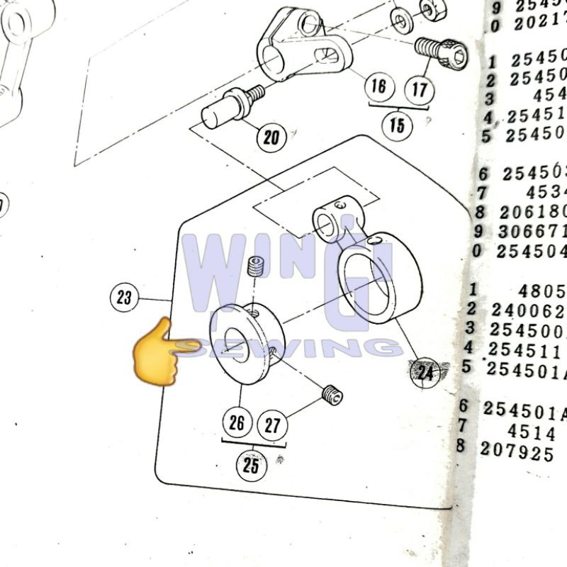 No 254501A-92 PEGASUS W500 Angka Bosh 8 Spreader Mesin Jahit Overdeck