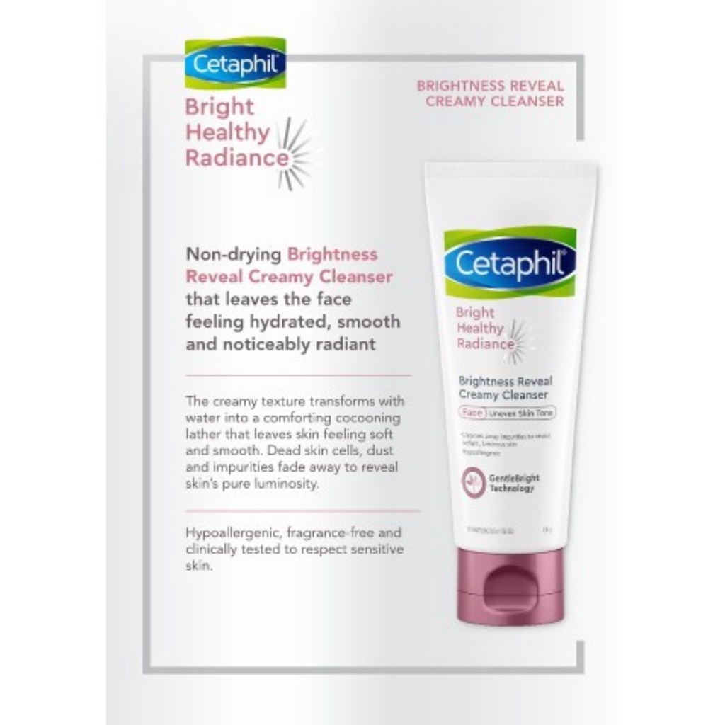 Cetaphil Bright Healthy Radiance Reveal Cleanser | Brightening Night | Refresh Toner 150ml | Day Protection | Lotion 245ml | Body Wash 245ml