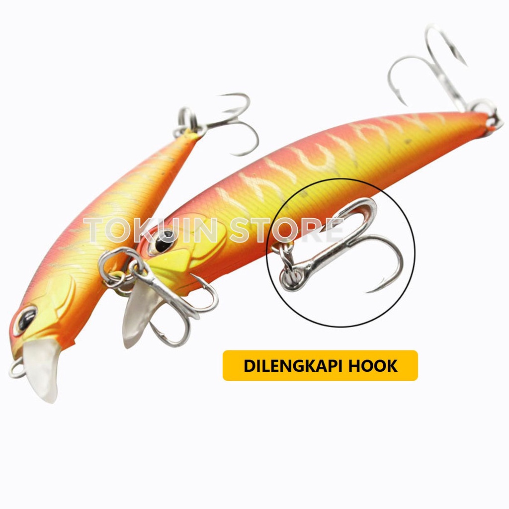 Minnow Fish Lure Bait Jig Hook Umpan Casting Mata Pancing Mancing Ikan