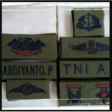 Bordir Brevet Emblem TNI Satu Set