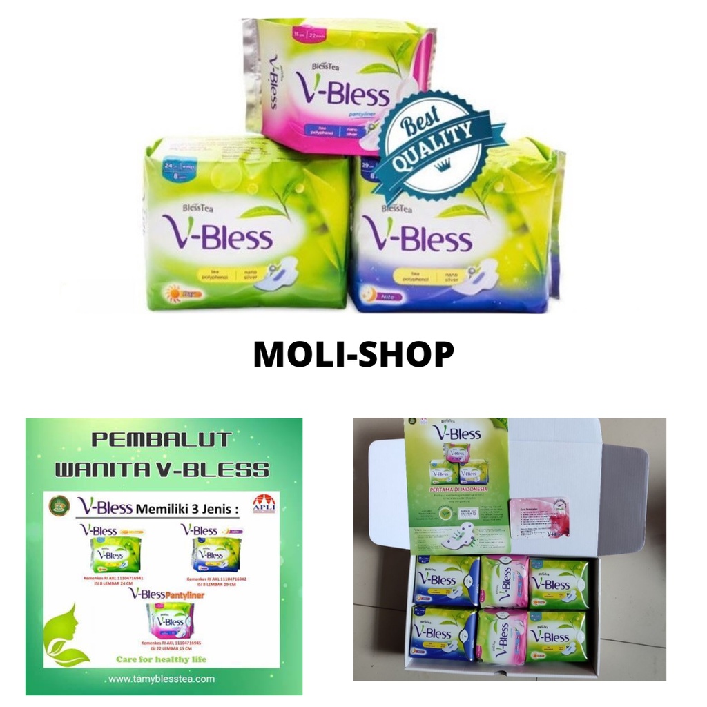 V-Bless Pembalut Pantyliner, day, nite  Blesstea Pembalut, Softex V-Bless