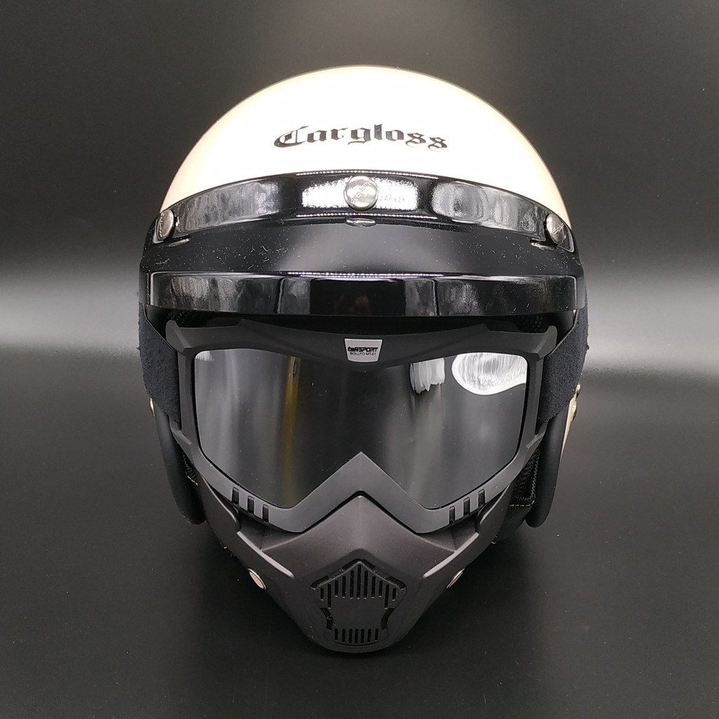 Helm Cargloss Retro | Avorio Naiade + Goggle Mask