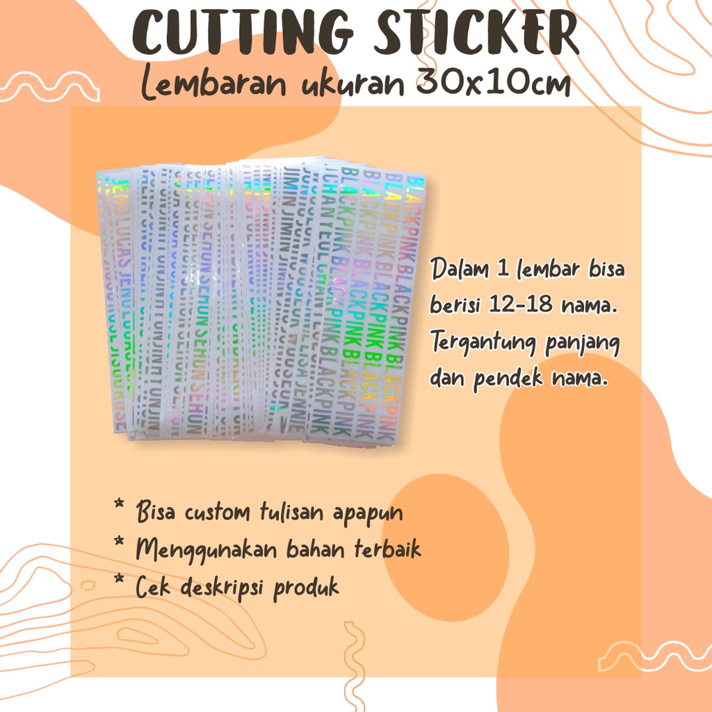 [SET] CUTTING STICKER UKURAN 30X10CM ISI BANYAK NAMA MURAH BANGETTT