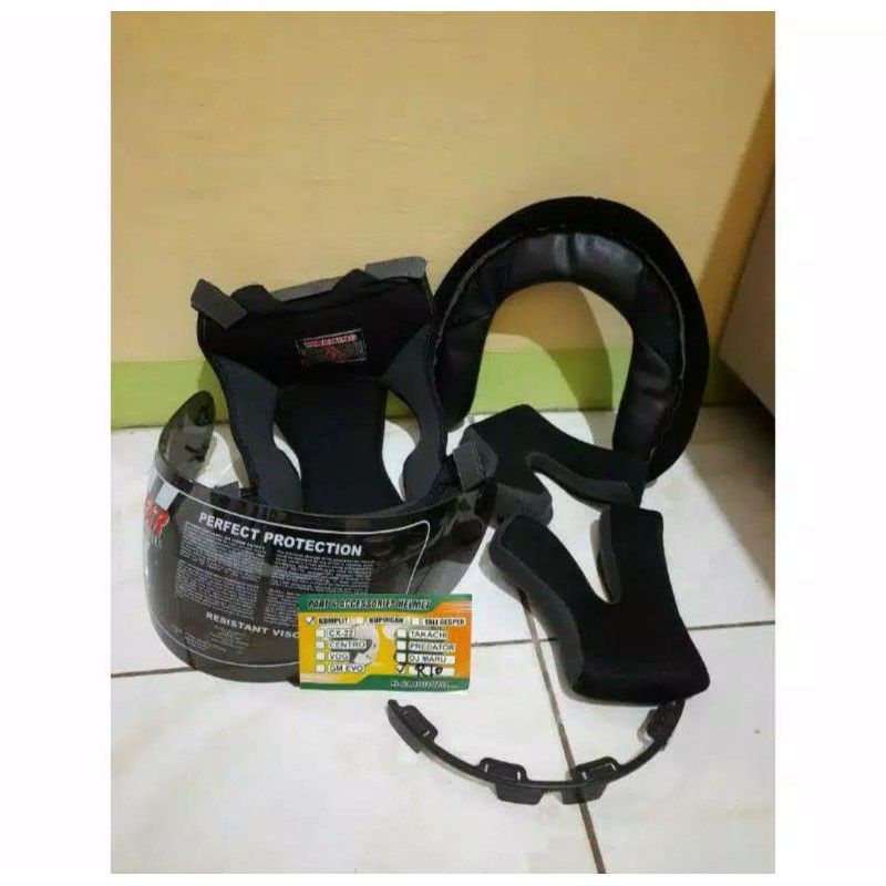 Busa helm KYT r10 fullset + kaca helm KYT R-10. busa pipi. busa leher. busa kepala kaca helm KYT R10
