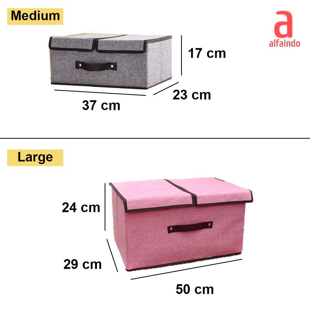 Alfaindo Storage Box Baju Tempat Penyimpanan Pakaian Keranjang Medium atau Large USB002