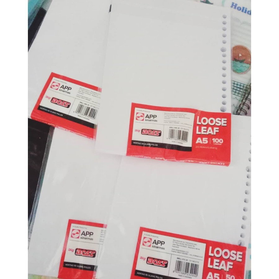 

Sinar Dunia Kertas Binder Big Boss Loose Leaf Polos Plain A5 100Lembar