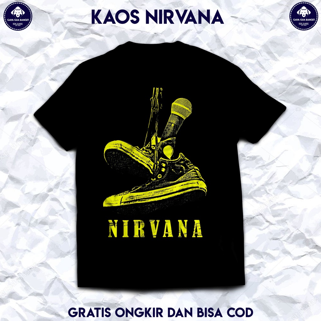 Nirvana Kaos Musik Band Rock. Kaos Baju Musik Band Nirvana Original.