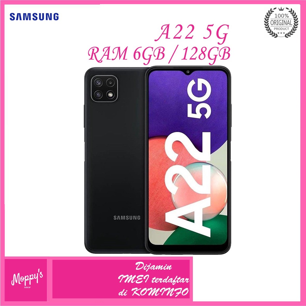 SAMSUNG GALAXY A22 5G 6/128 GB GARANSI RESMI SAMSUNG A22 5G RAM 6 GB ROM 128 GB ORIGINAL