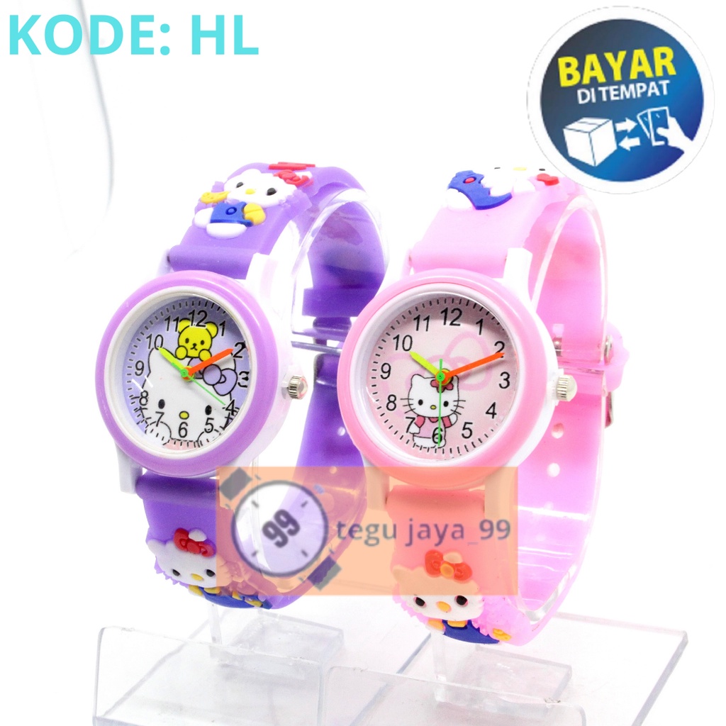 HL JAM TANGAN FASHION ANAK PEREMPUAN MINI TIMBUL KARAKTER KARTUN TE0101 GROSIR MURAH