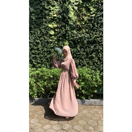 FLORENCE DRESS PREWEDDING BRIDESMAID ALA KOREA VINTAGE-Hazelnute