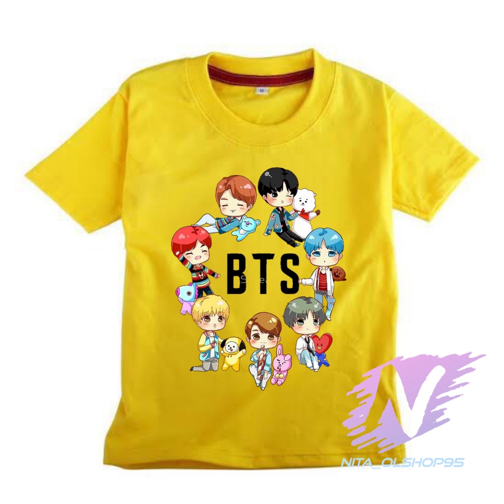 kaos anak bts kpop animasi kartun lucu