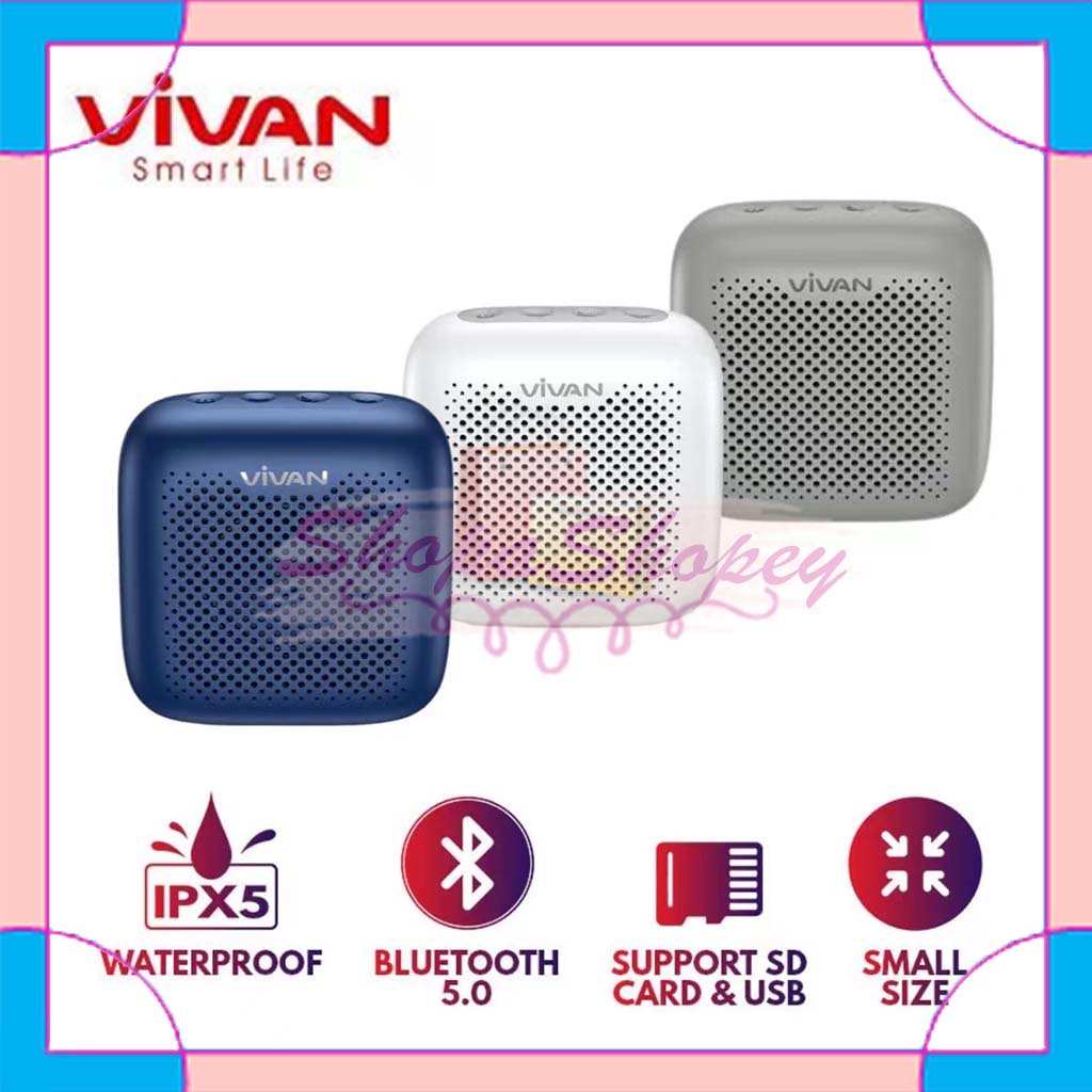 Speaker Mini Wireless Bluetooth VIVAN VS1 Waterproof IPX5 MEGA BASS ORIGINAL