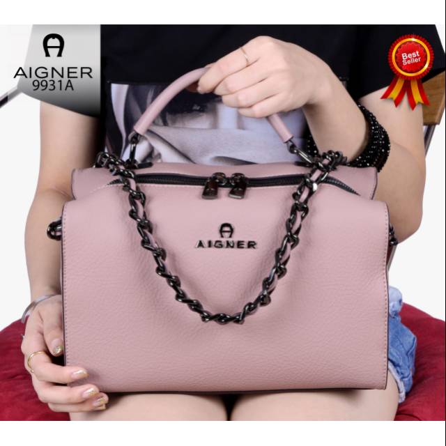New Collection AIGNER ROMA DOLIN Generbtes MODELINA Like ori Soft Leather Hardware Black(9931A)