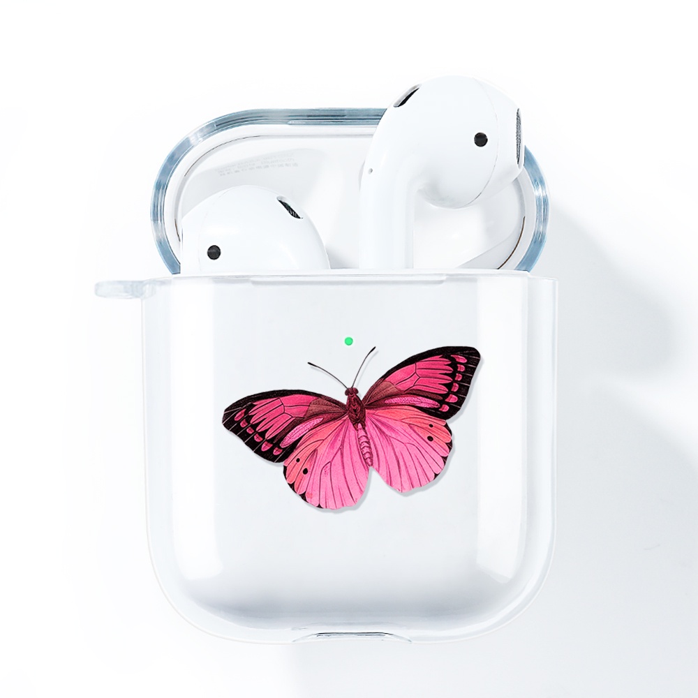 Simple AirPods 1/2 Case Anti-fall Silicone Soft Case Headset Protection Cover Cute Cartoon Butterfly