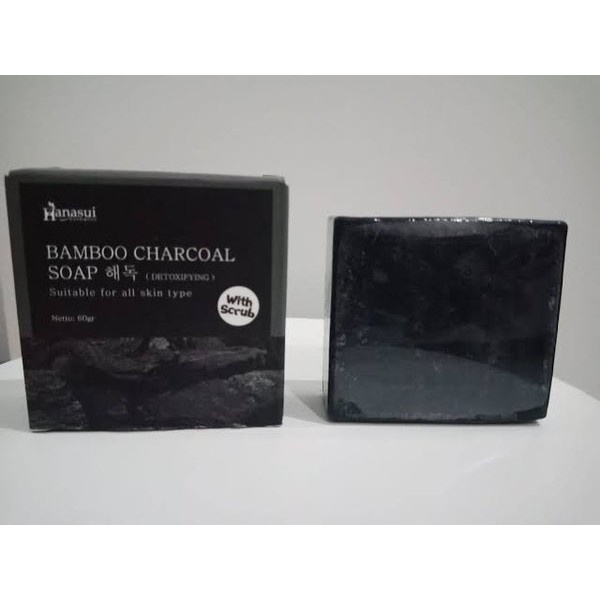 (1kg muat 20pcs) SABUN ARANG HANASUI / BAMBOO CHARCOAL SOAP by HANASUI / SABUN ARENG HANASUI (BPOM)