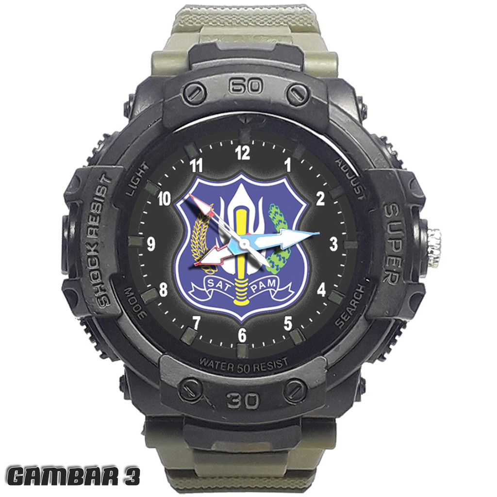 JAM TANGAN LOGO SATPAM STRAP LURUS