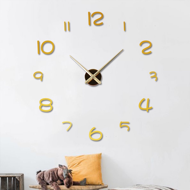 gs8a emoyo jam dinding besar diy giant wall clock model simple 60 cm - diy-201 - silver Or-i