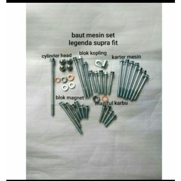 baut baud mesin set honda supra fit supra x supra fit new