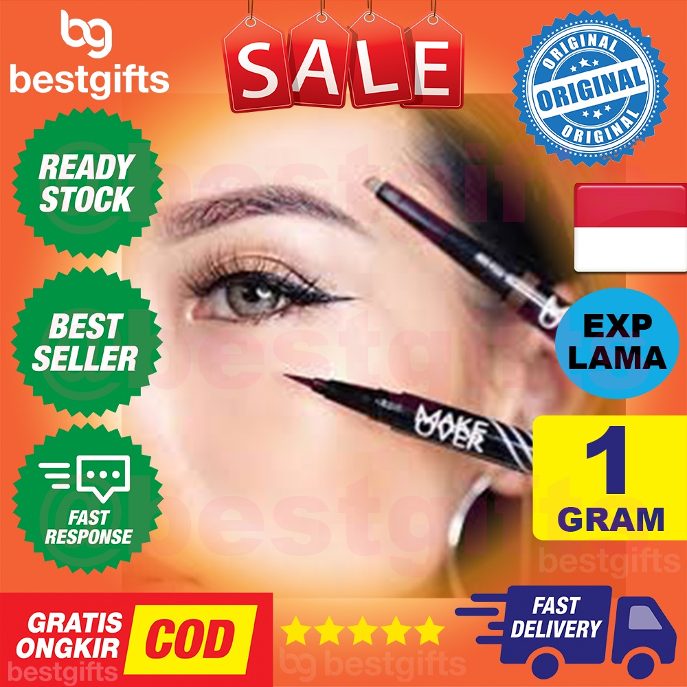 MAKEOVER MAKE OVER HYPERBLACK SUPERSTAY LINER BLACK EYELINER TIDAK LUNTUR EYE LINER HITAM 1 GRAM