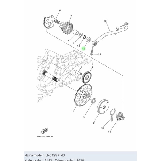 SEAL SIL SELAH ENGKOL NOUVO MIO FINO SOUL GT XRIDE ASLI ORI YAMAHA 93102 15801