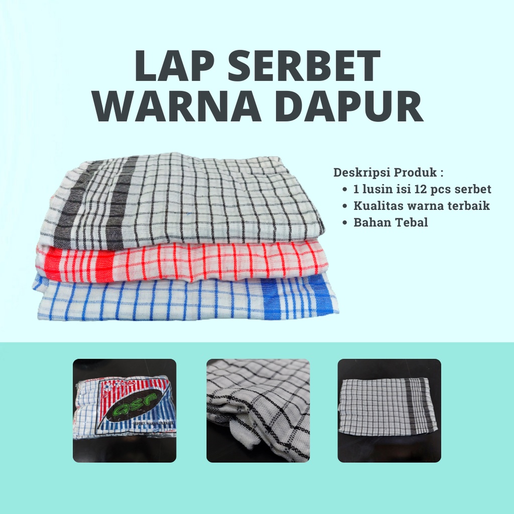 LAP SERBET WARNA (1 LUSIN)
