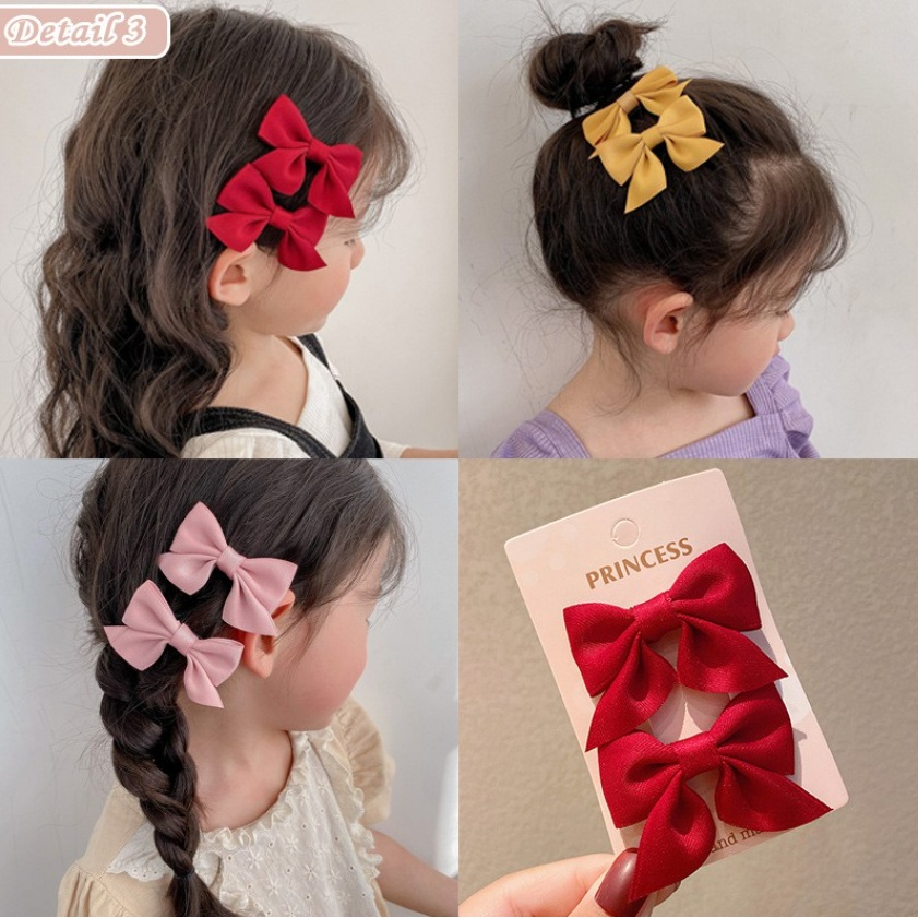 Jepit Rambut Ribbon Anak Perempuan Lucu 2Pcs Model Pita Princess Fashion Korea CBKS LC