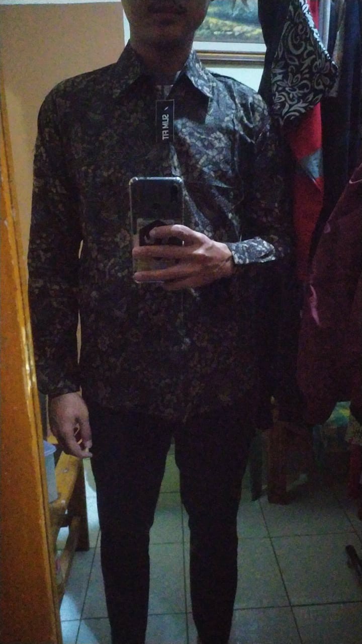 Batik Pria Lengan Panjang Slim Fit Kemeja Batik Pria Premium