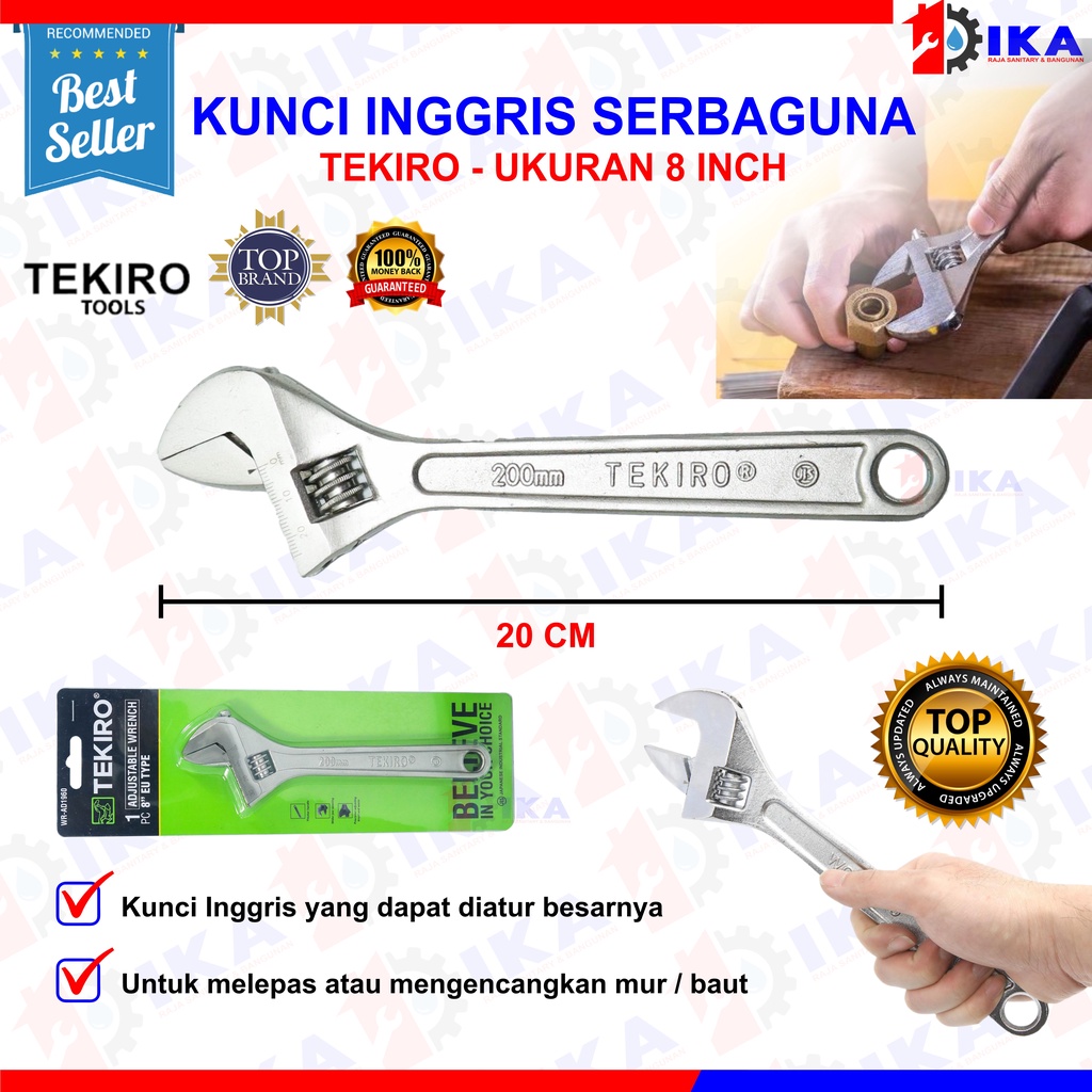 TEKIRO Kunci Inggris 8&quot; 10&quot; 12&quot; / Adjustable Wrench 8 10 12 INCH Type EU