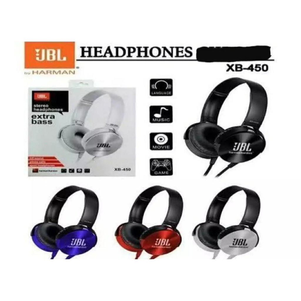 Headset Bando Extra Bass JBL 450 Headphone Kabel 450