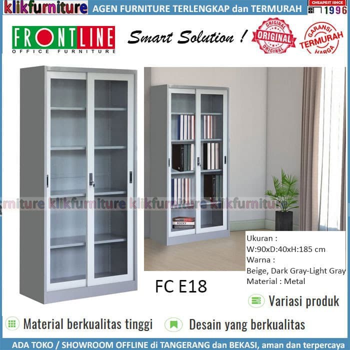 Terlaris FC E18 Frontline Lemari Arsip Filing Cabinet Sliding Kaca Keren