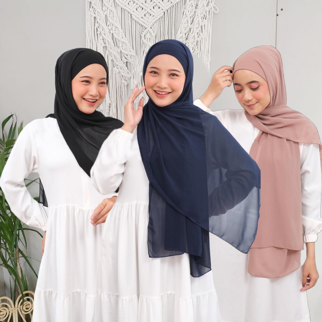 𝗖𝗮𝗿𝗲.𝗶𝗻  Pashmina Inner 2in1 / Pashmina Instan Iner Bando Ceruty Babydoll 180X75 PREMIUM QUALITY