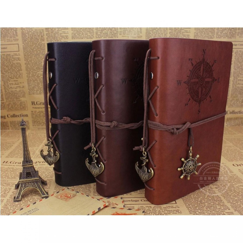 Buku Catatan Retro Pirate Ship Binder Bahan Kulit Model Bajak Laut