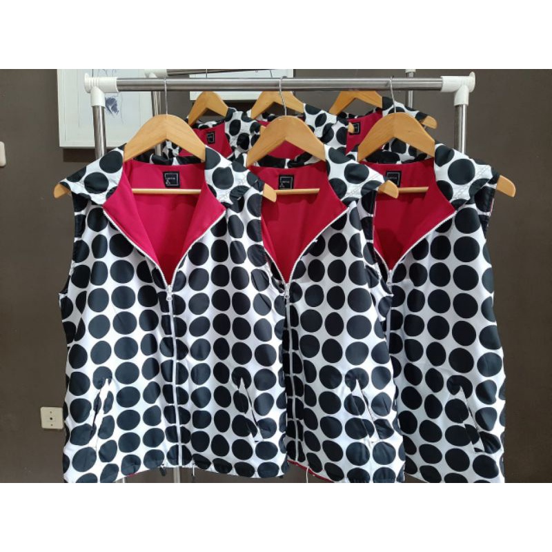 Vest Sepeda Parasut Wanita motif Polka & Abstrak
