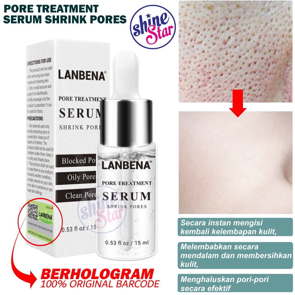 SHINE STAR - LANBENA PORE TREATMENT SERUM Shrink Pores 15mL / Serum Pengecil Pori Pori