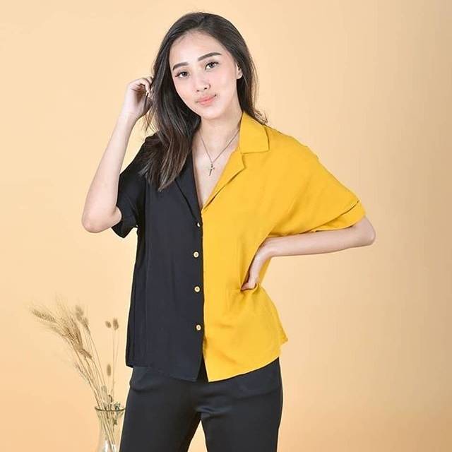 Two tone kemeja