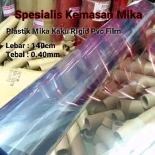 

[ 1 Roll ] Plastik Mika Kaku Rigid PVC Film Clear Tebal 0.40mm X Lebar 140cm X 50meter