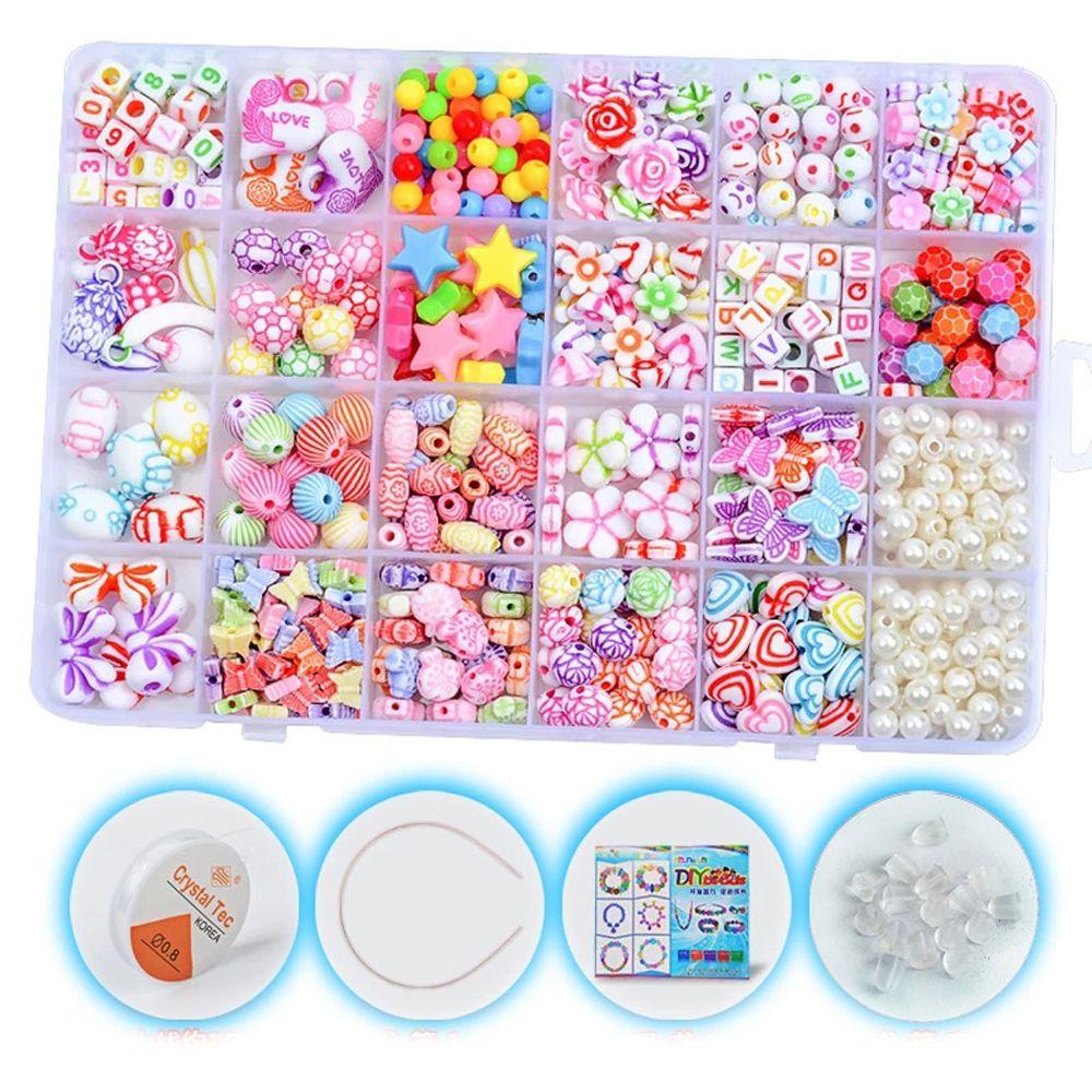 Needway DIY Handmade Manik-Manik Mainan Edukasi 700 Pcs Kalung Charms Beads Mainan Anak Perempuan Tenun Kerajinan Membuat